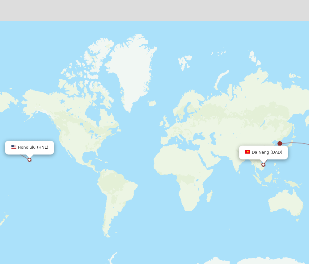 DAD to HNL flights and routes map