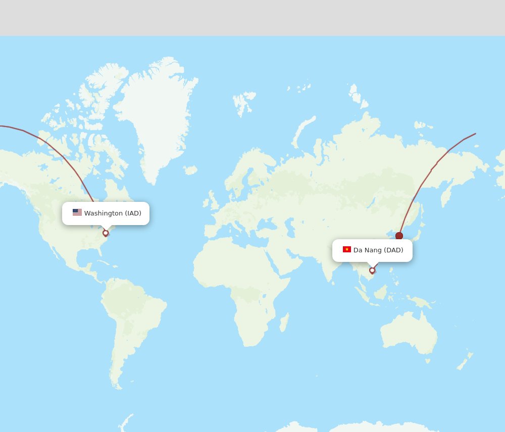 DAD to IAD flights and routes map