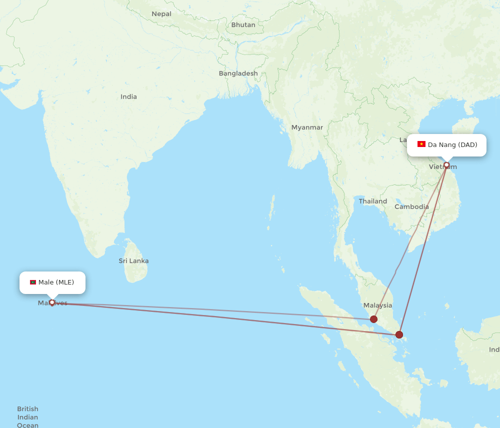 DAD-MLE flight routes