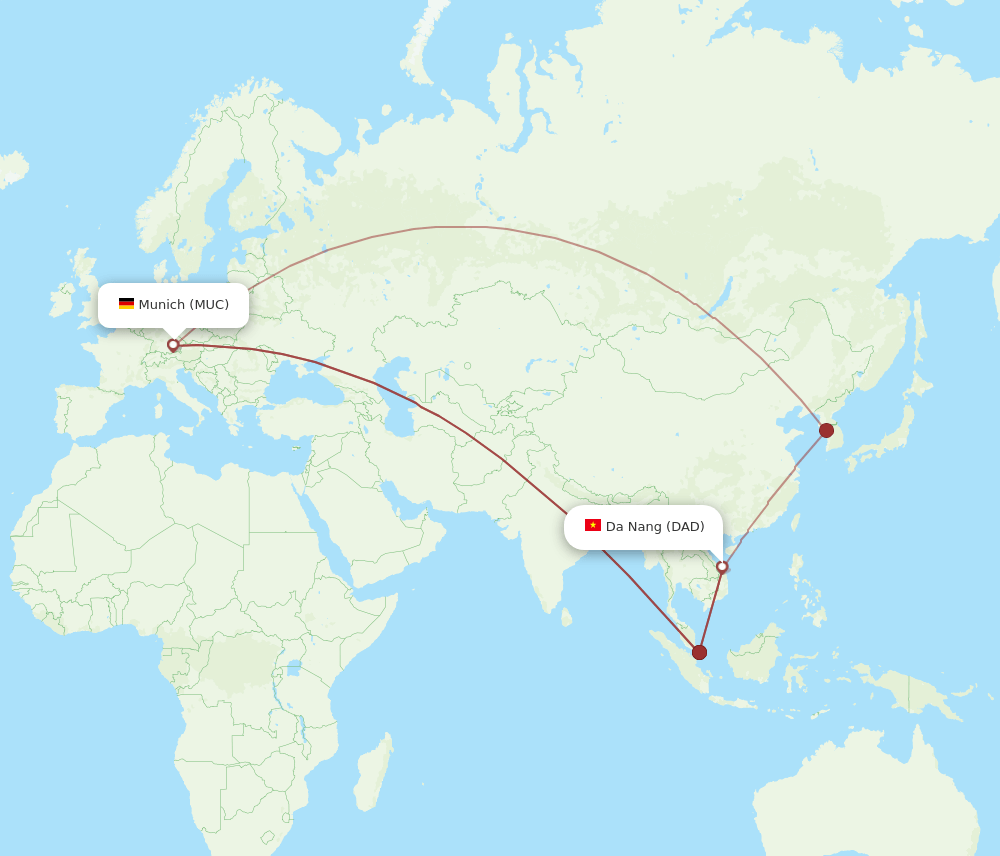 DAD-MUC flight routes