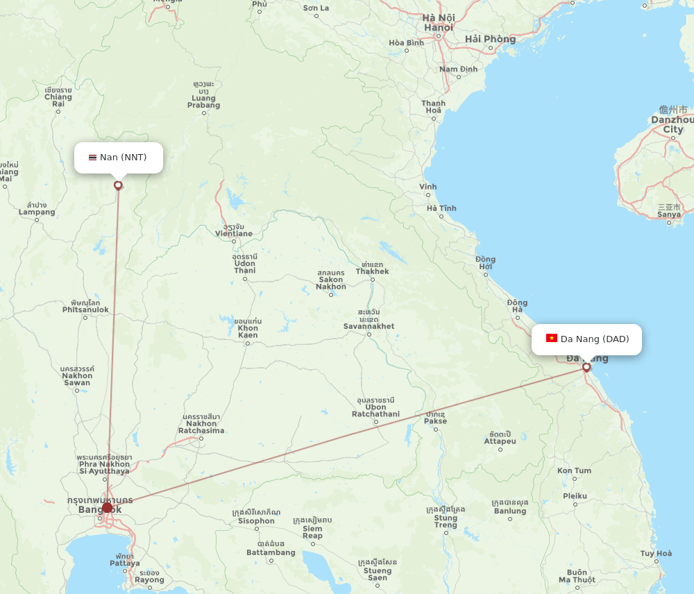 DAD-NNT flight routes