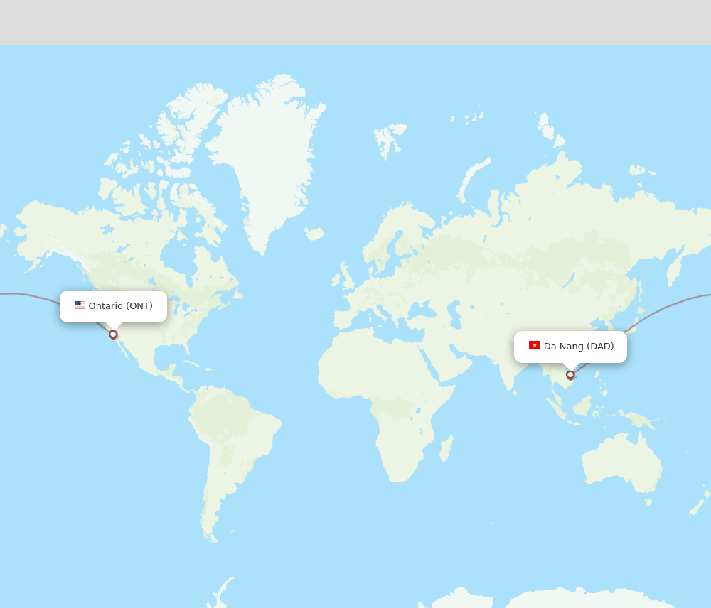 DAD to ONT flights and routes map