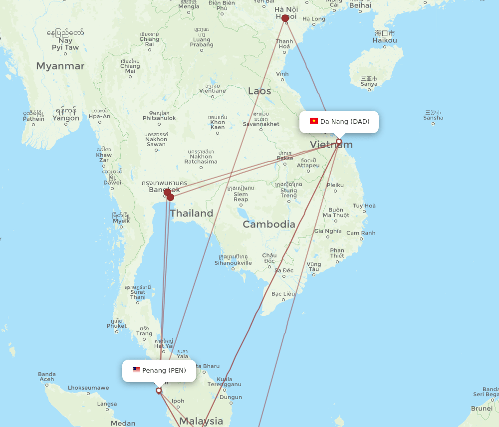 DAD-PEN flight routes