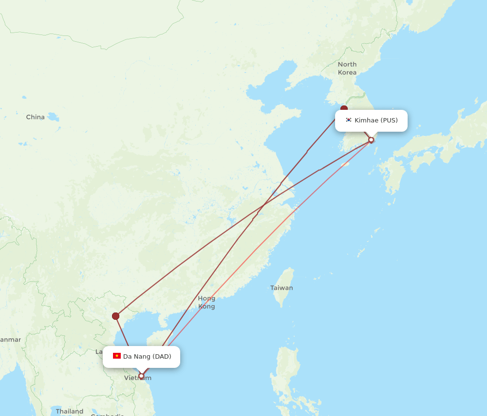 DAD-PUS flight routes
