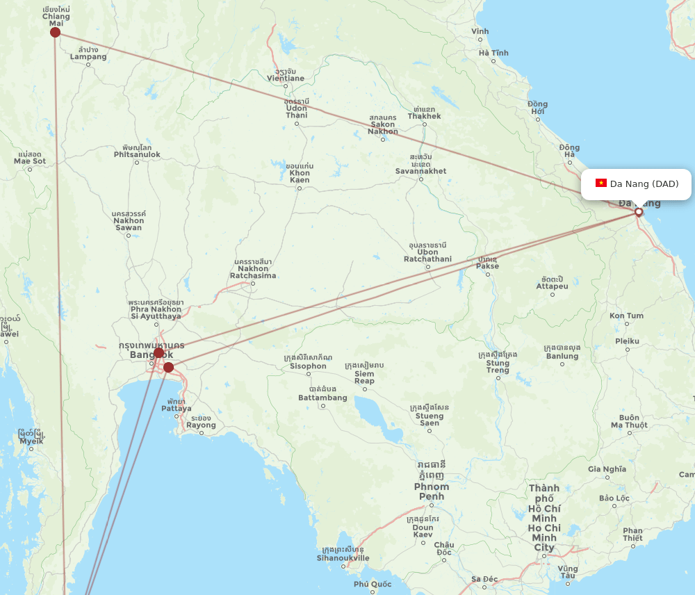 DAD-URT flight routes