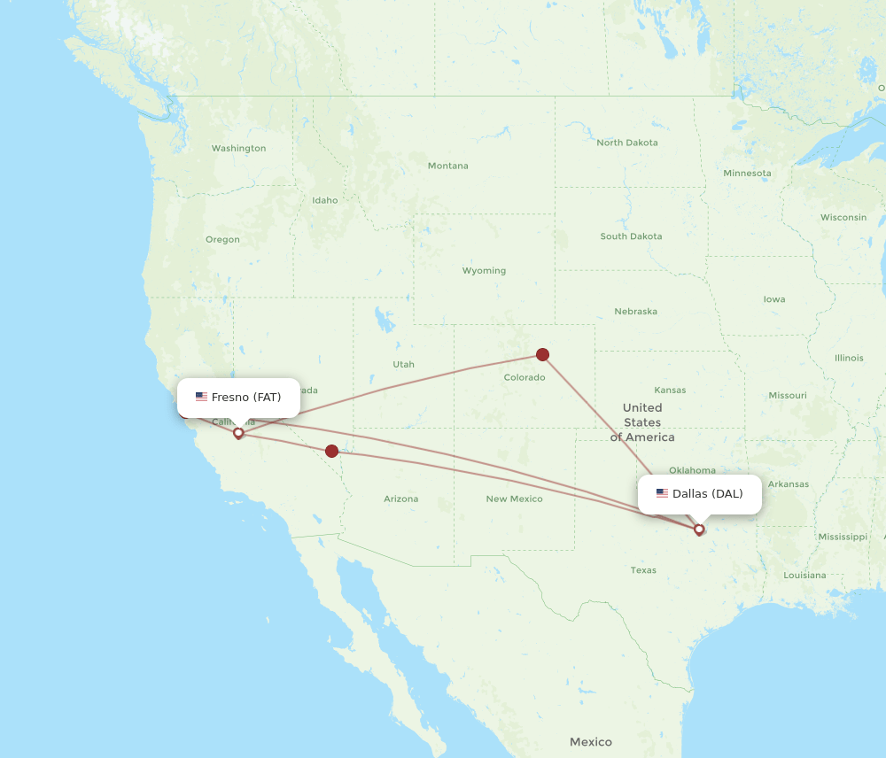 DAL-FAT flight routes