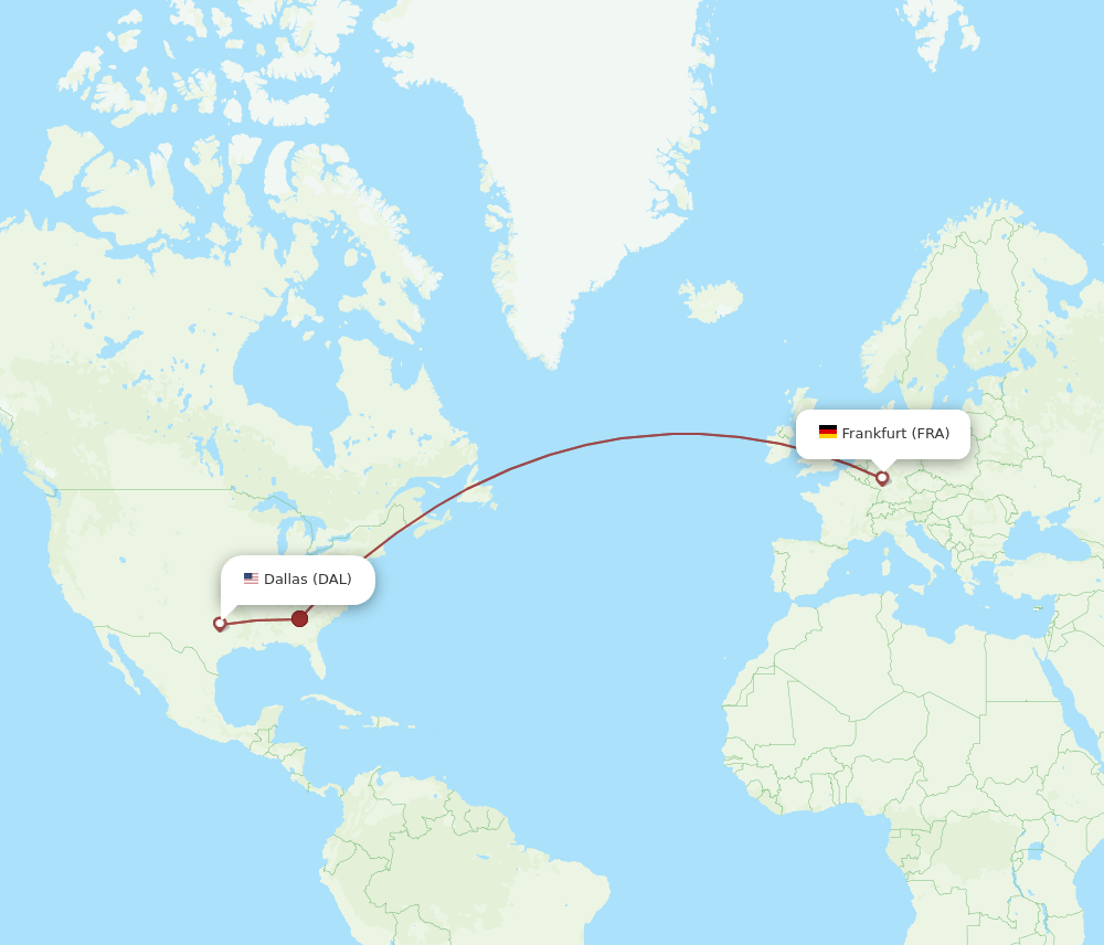 DAL-FRA flight routes
