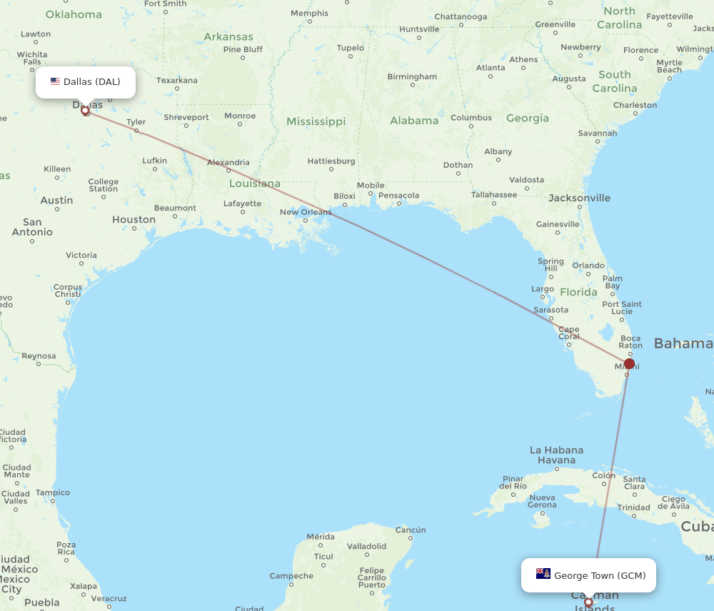 DAL-GCM flight routes