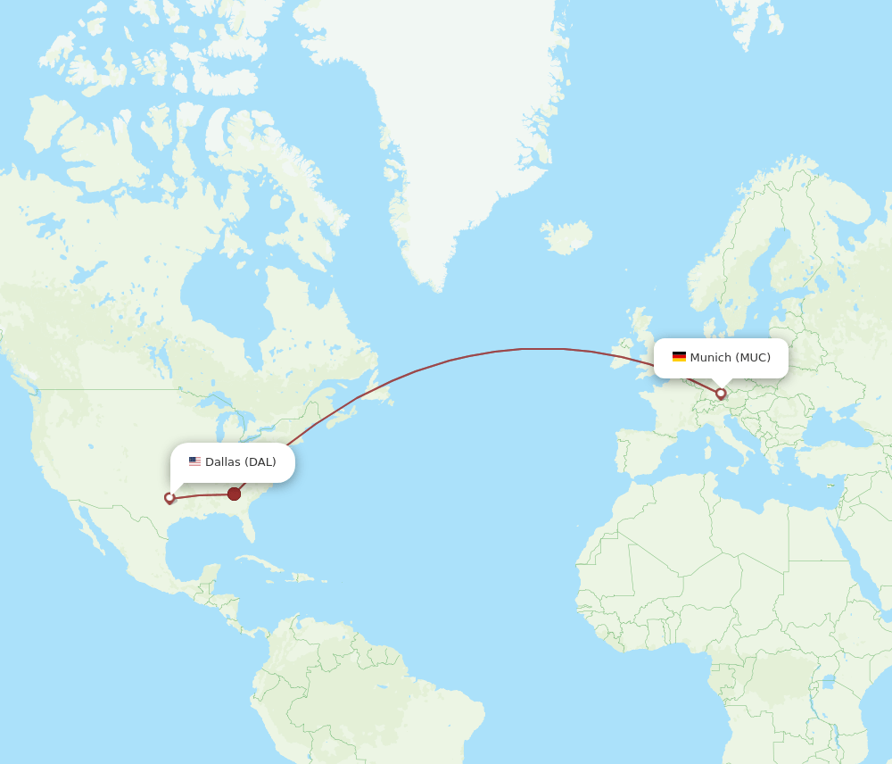 DAL-MUC flight routes