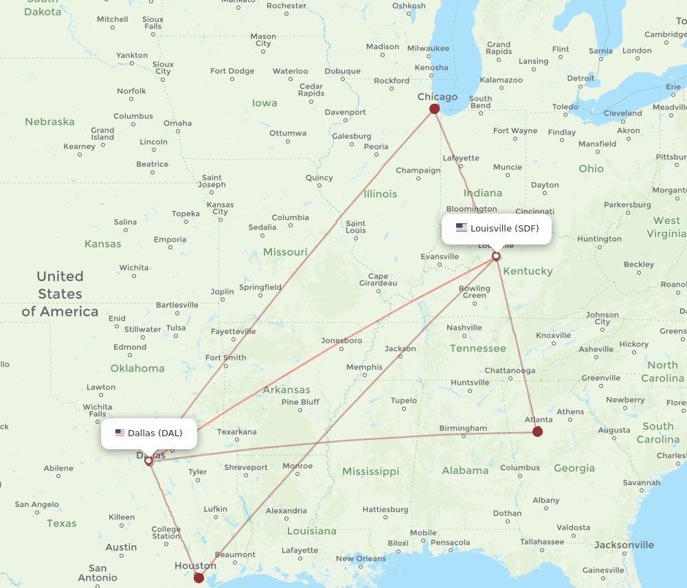 DAL-SDF flight routes