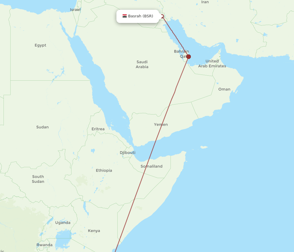 DAR-BSR flight routes