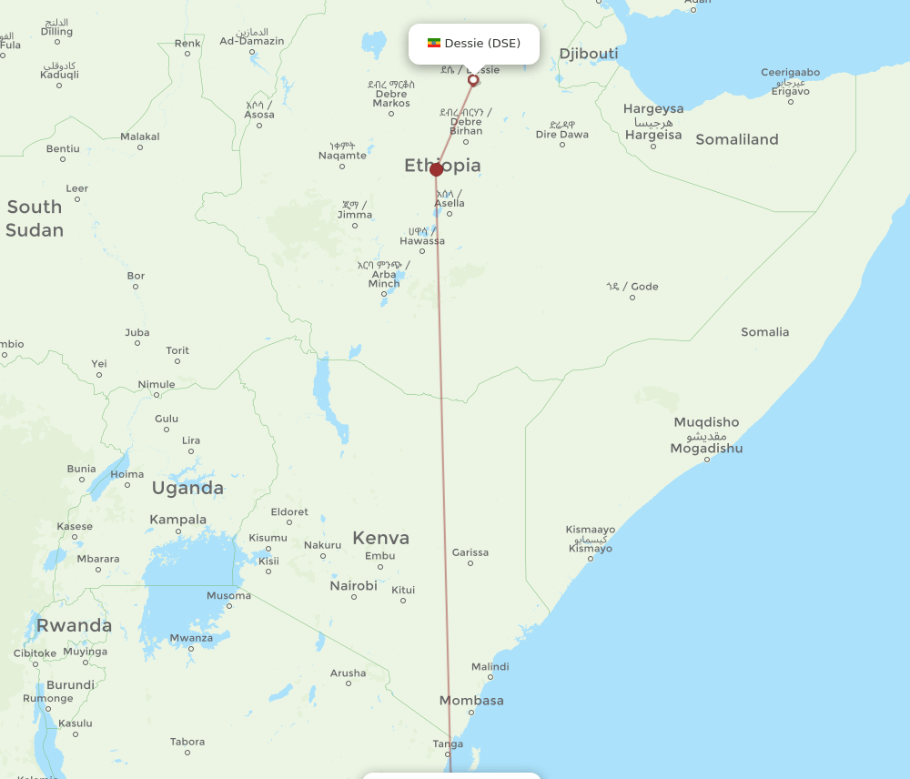 DAR-DSE flight routes