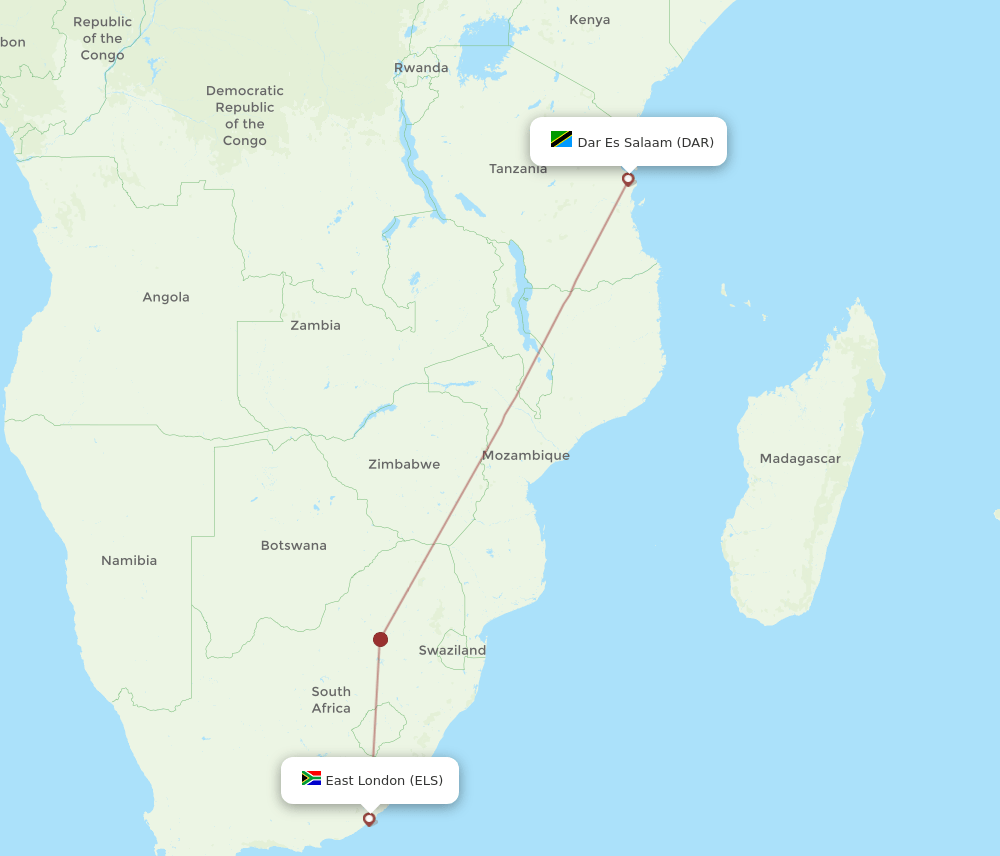 DAR-ELS flight routes
