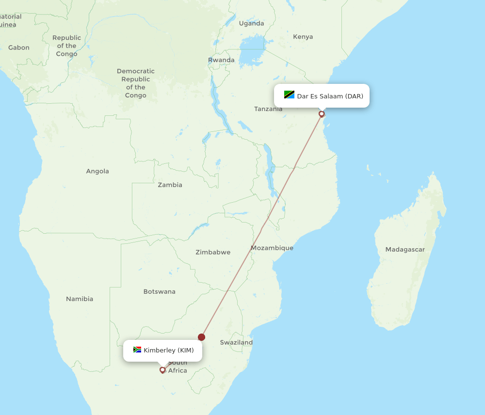 DAR-KIM flight routes