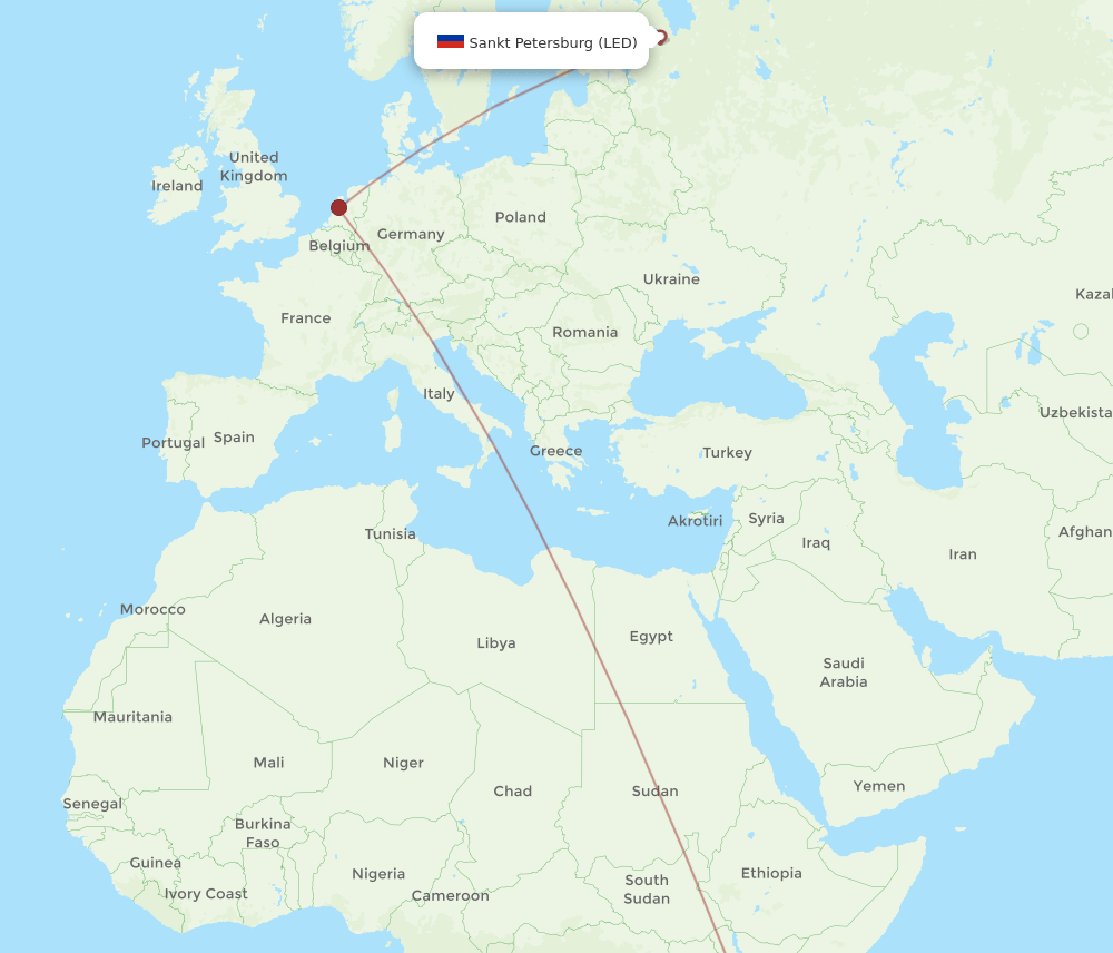 DAR-LED flight routes