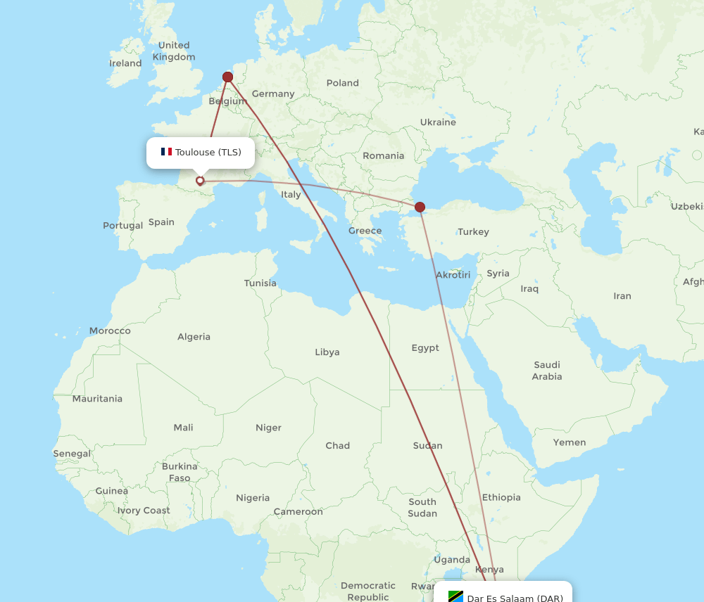DAR-TLS flight routes