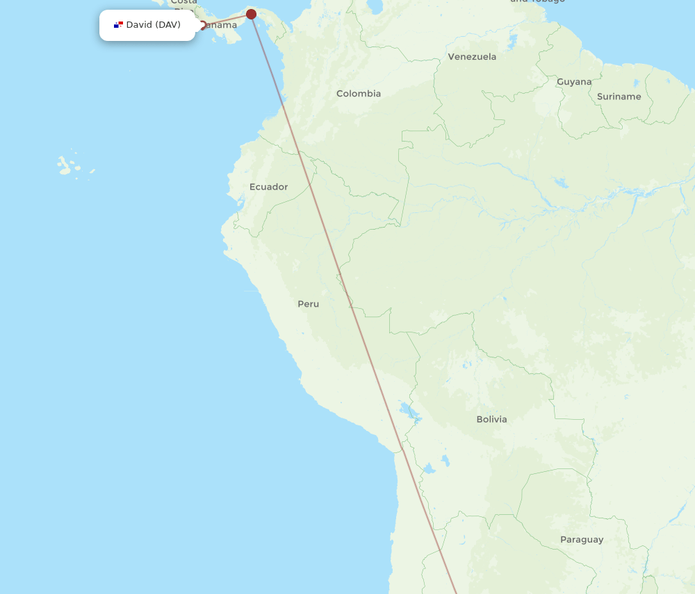 DAV-COR flight routes