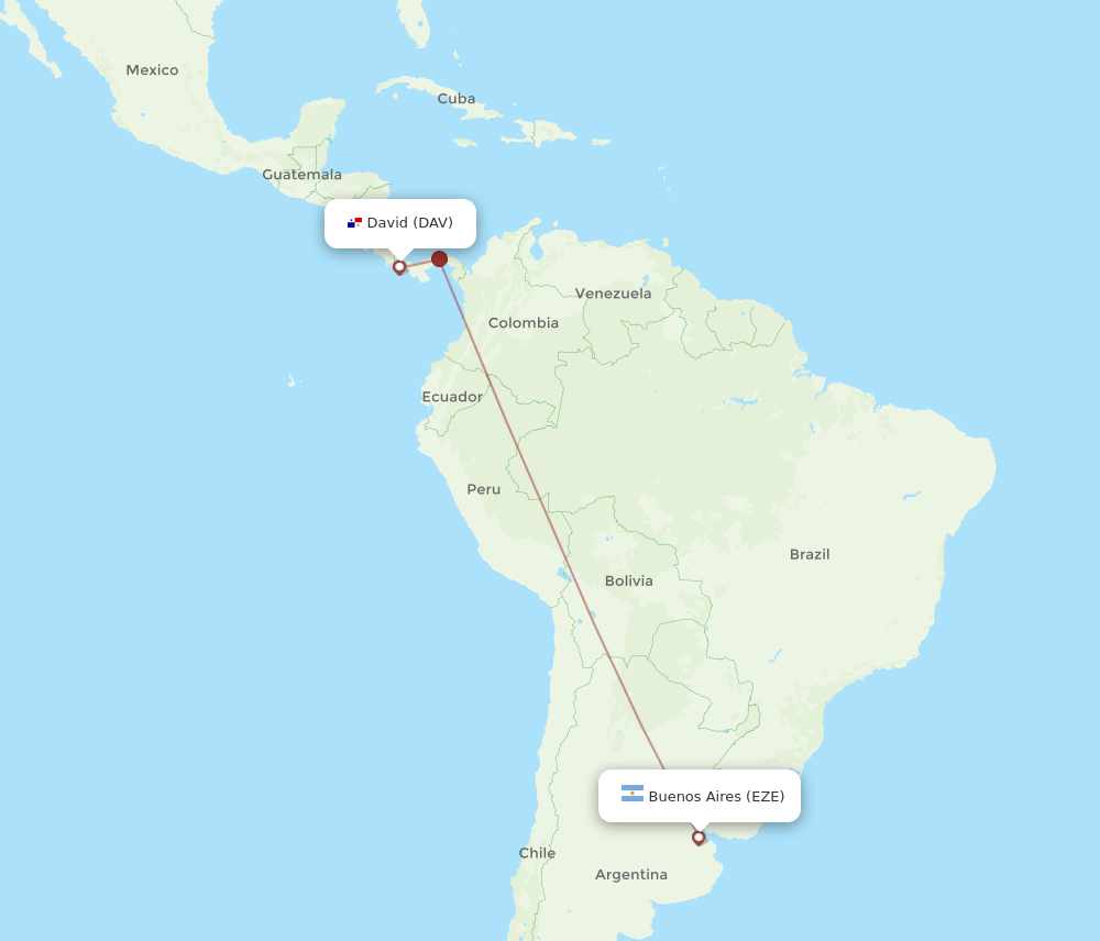DAV-EZE flight routes