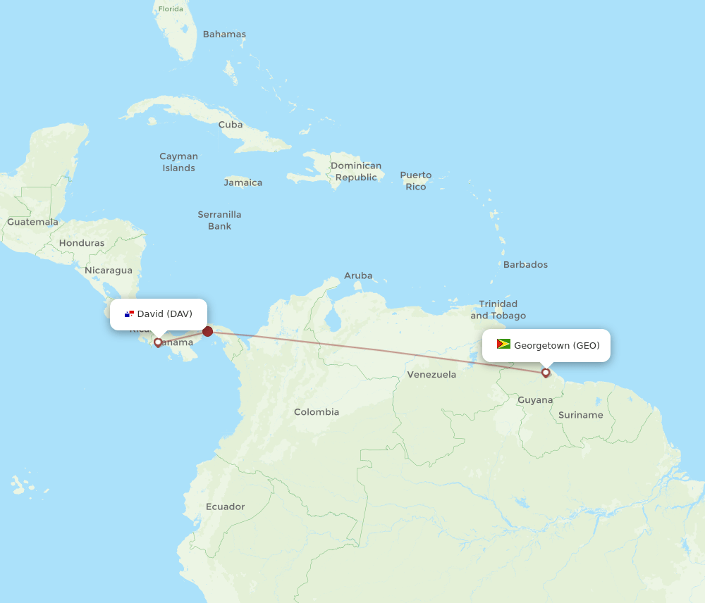 DAV-GEO flight routes