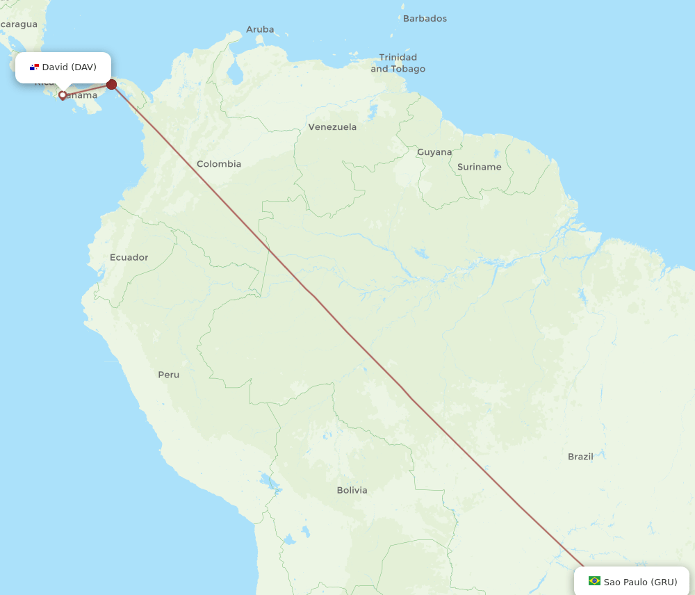 DAV-GRU flight routes