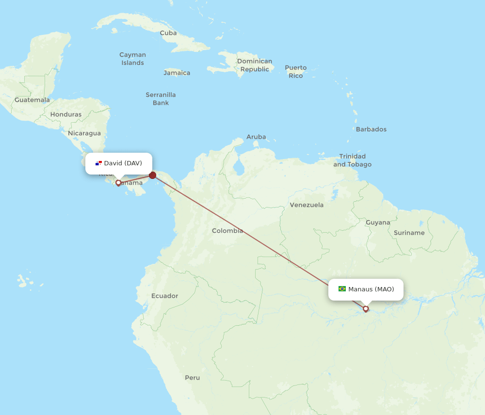 DAV-MAO flight routes