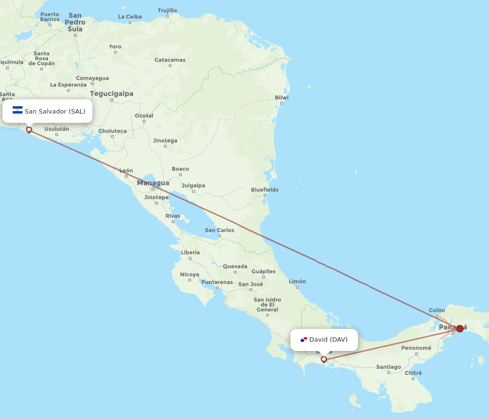 DAV-SAL flight routes