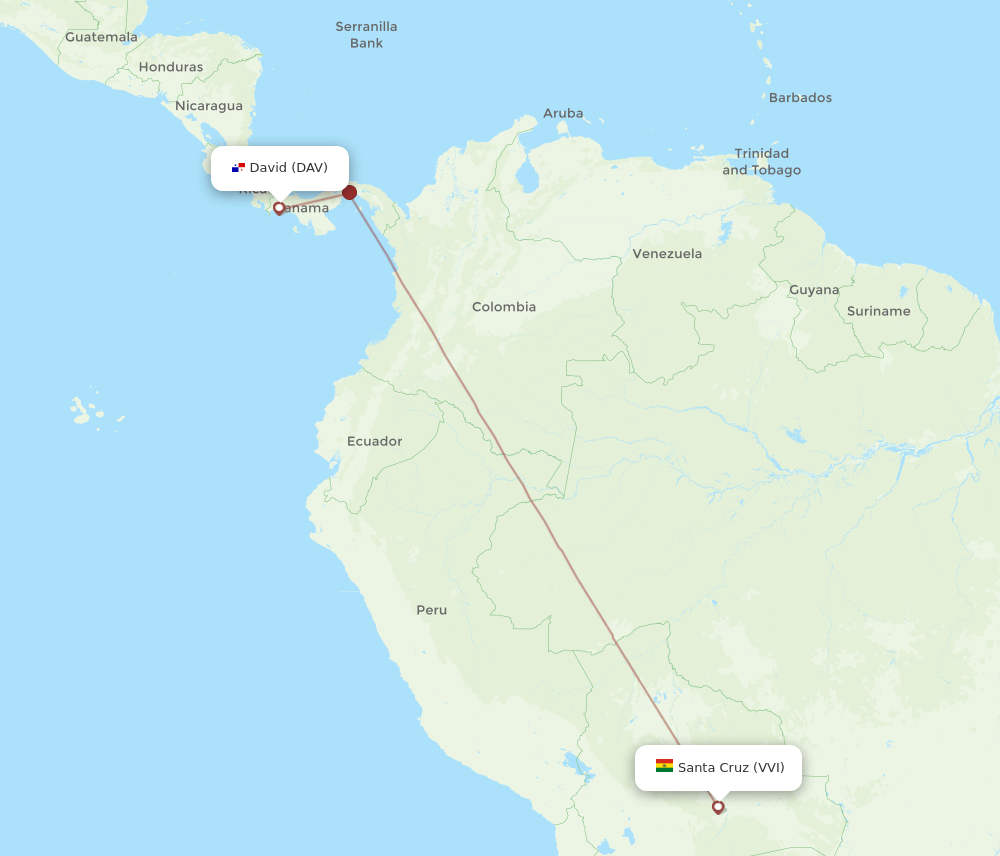 DAV-VVI flight routes