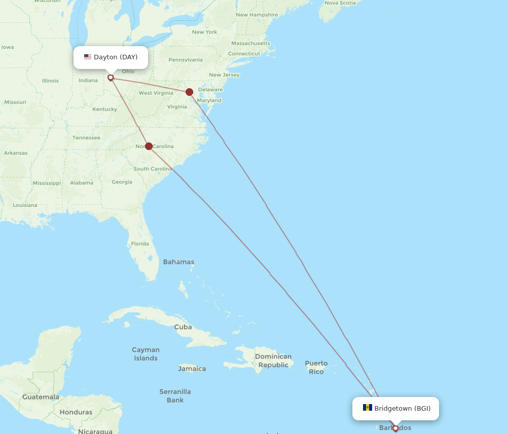 DAY-BGI flight routes