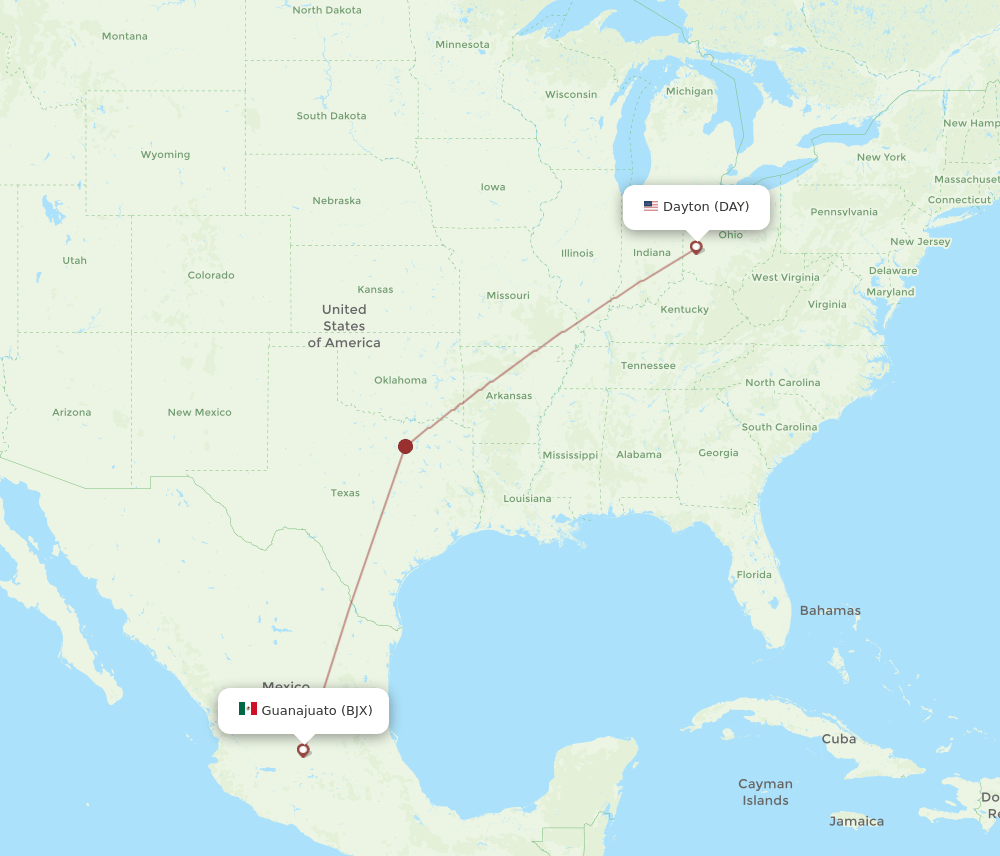DAY-BJX flight routes
