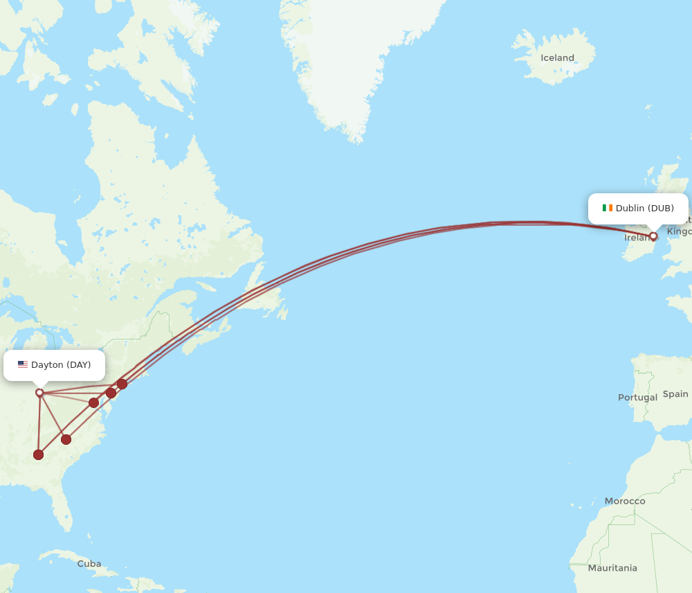 DAY-DUB flight routes