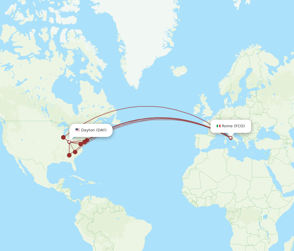DAY-FCO flight routes