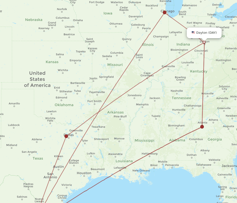 DAY-MTY flight routes
