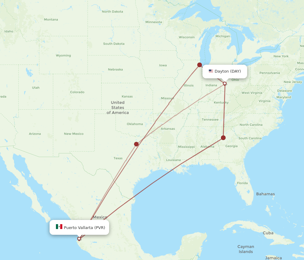 DAY-PVR flight routes