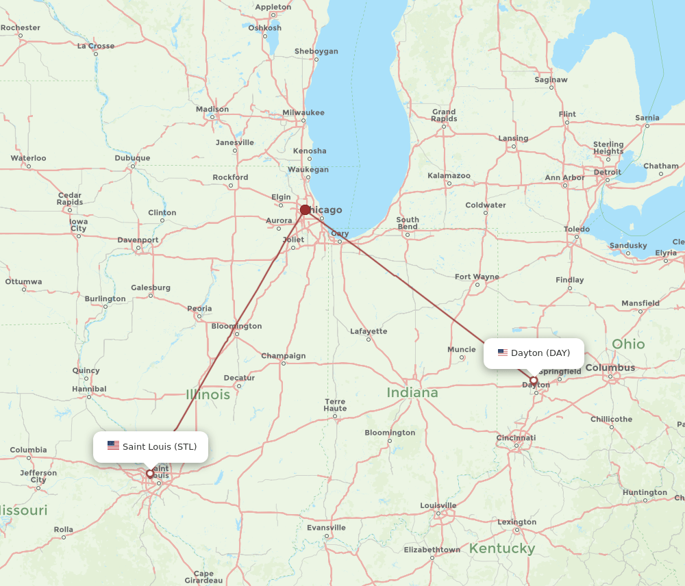 DAY-STL flight routes