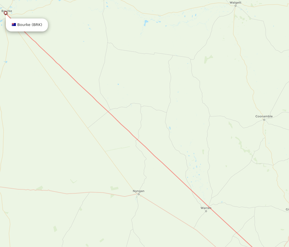 Dubbo - Bourke route map and flight paths