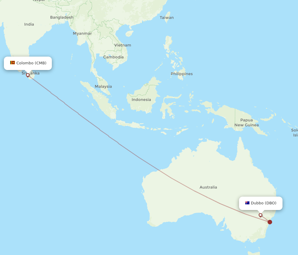 DBO-CMB flight routes