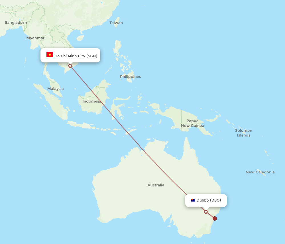 DBO-SGN flight routes