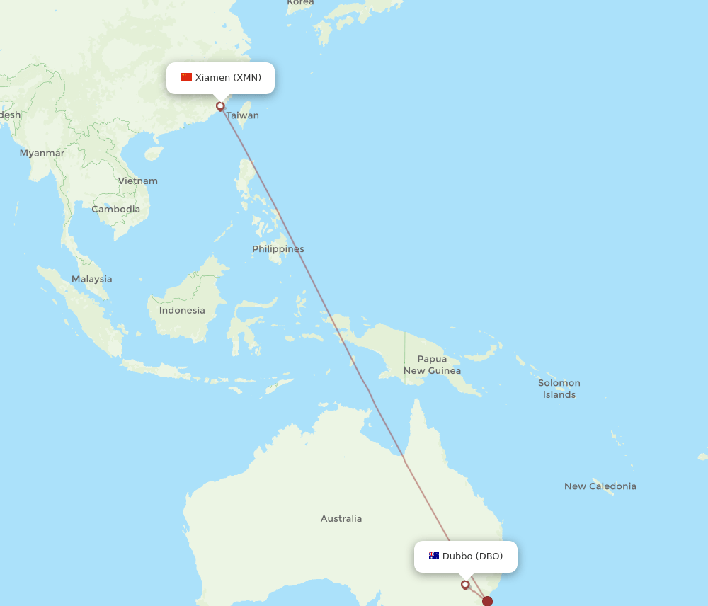 DBO-XMN flight routes