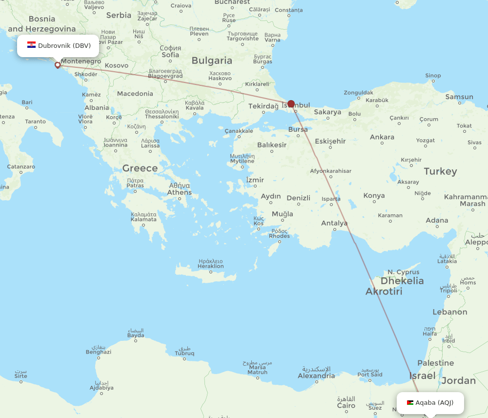DBV-AQJ flight routes