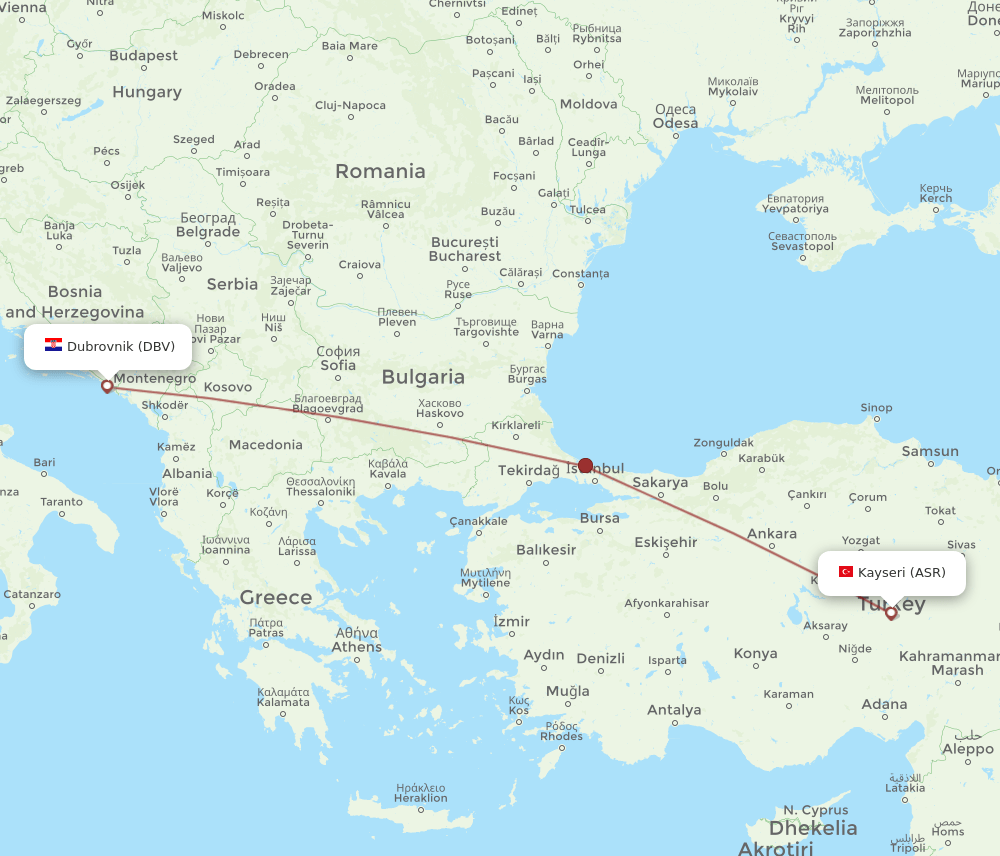DBV-ASR flight routes