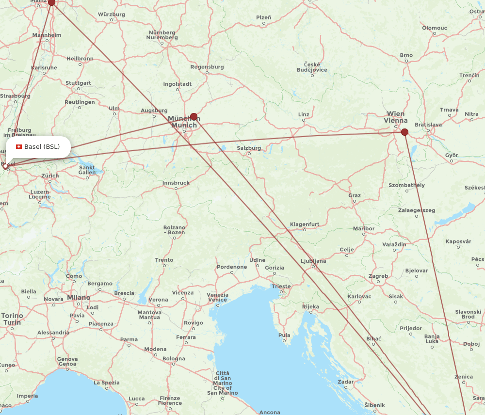 DBV-BSL flight routes