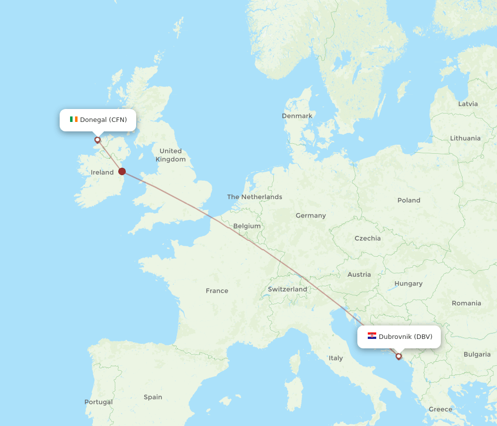 DBV-CFN flight routes