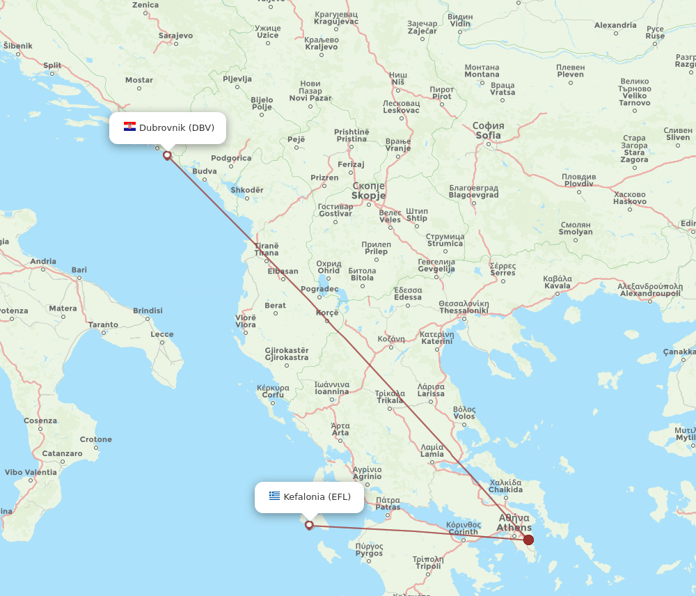 DBV-EFL flight routes