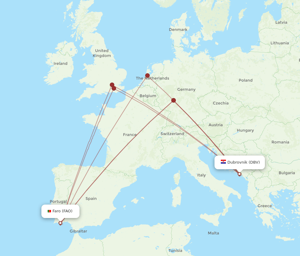 DBV-FAO flight routes