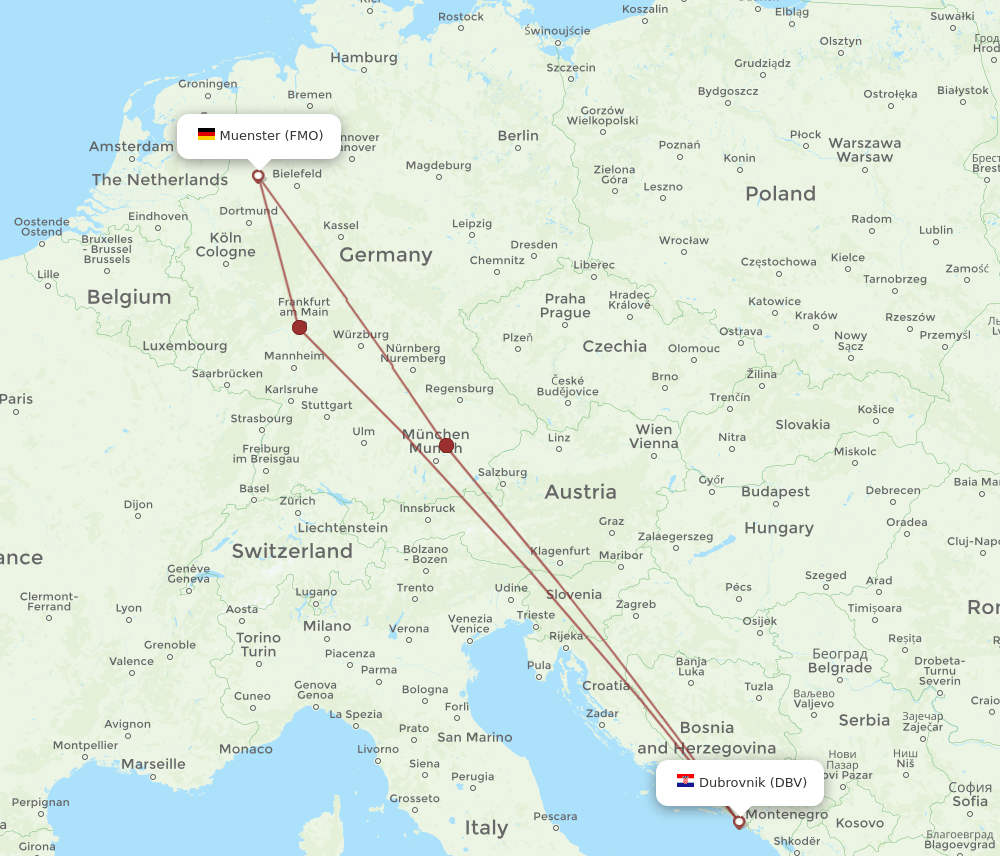 DBV-FMO flight routes