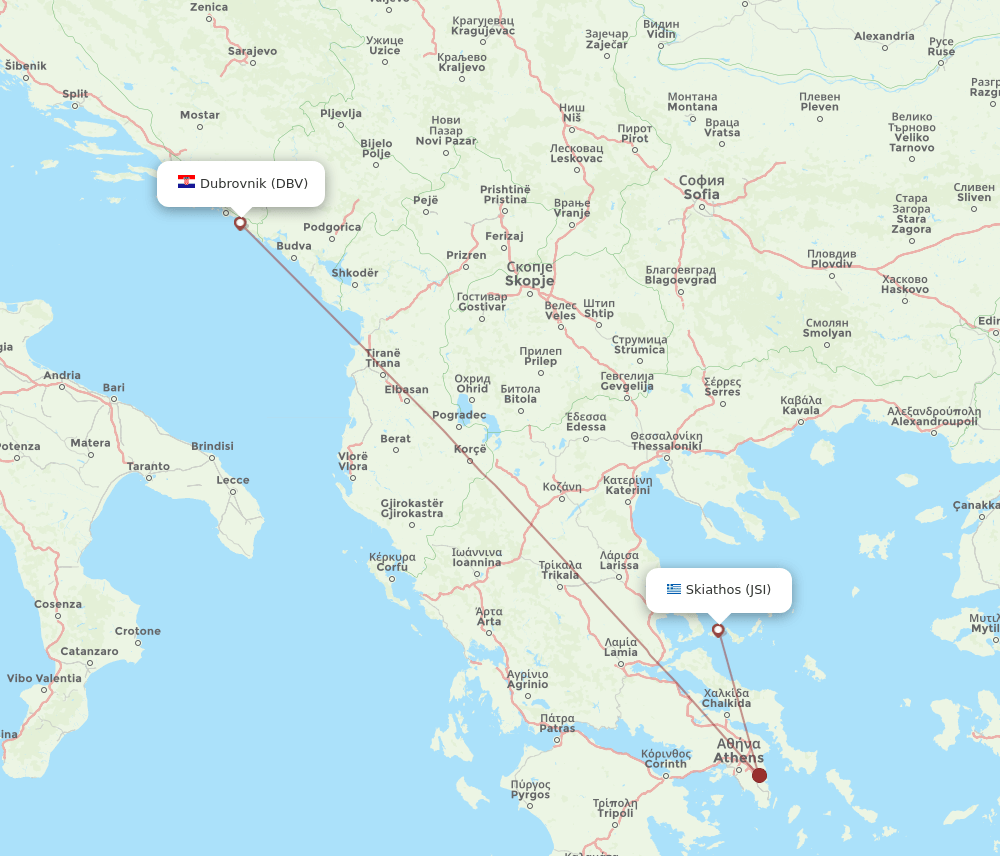 DBV-JSI flight routes