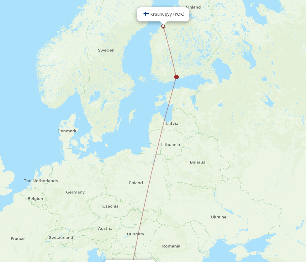 DBV-KOK flight routes
