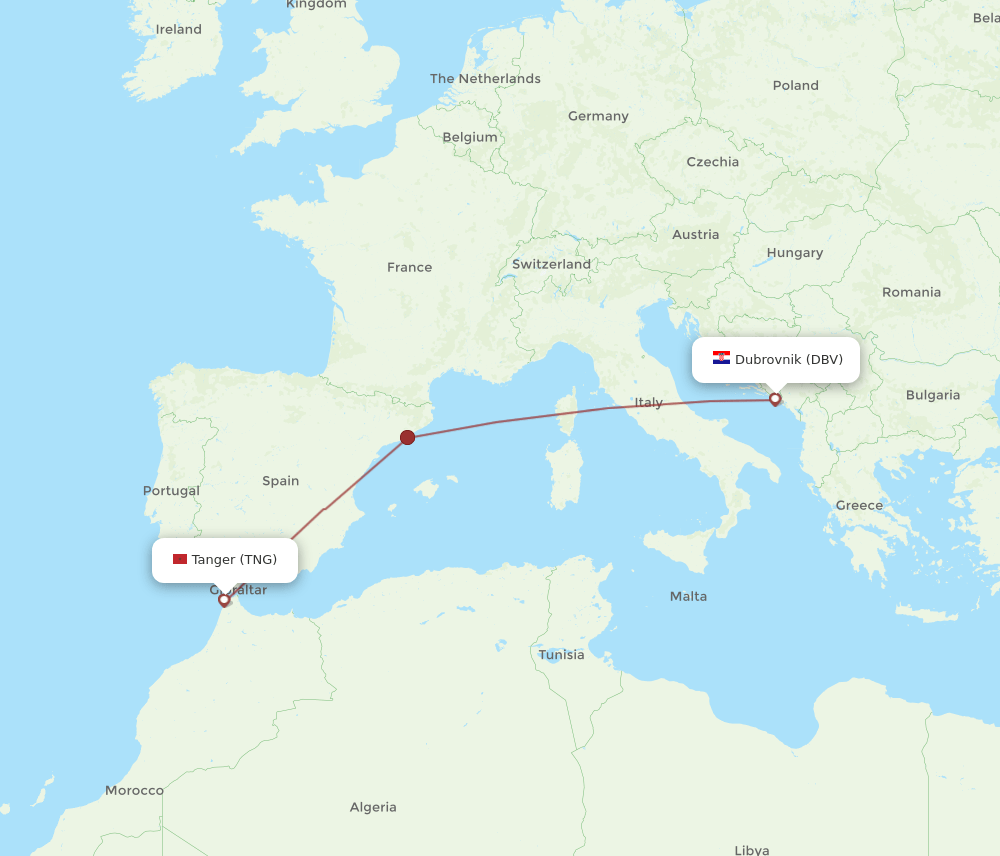 DBV-TNG flight routes