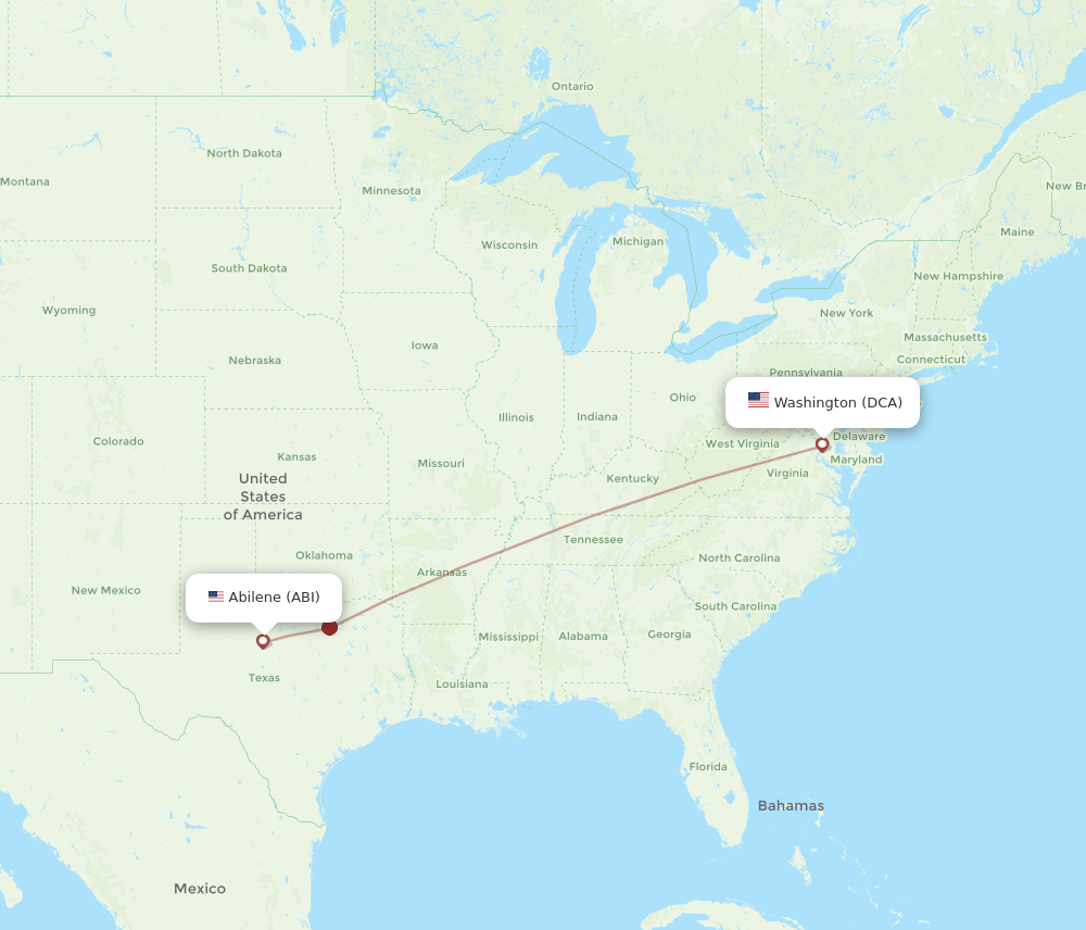 DCA-ABI flight routes