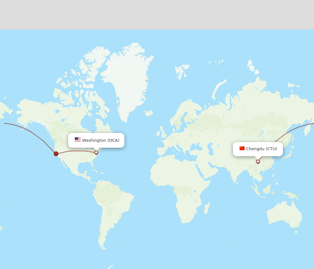 DCA to CTU flights and routes map
